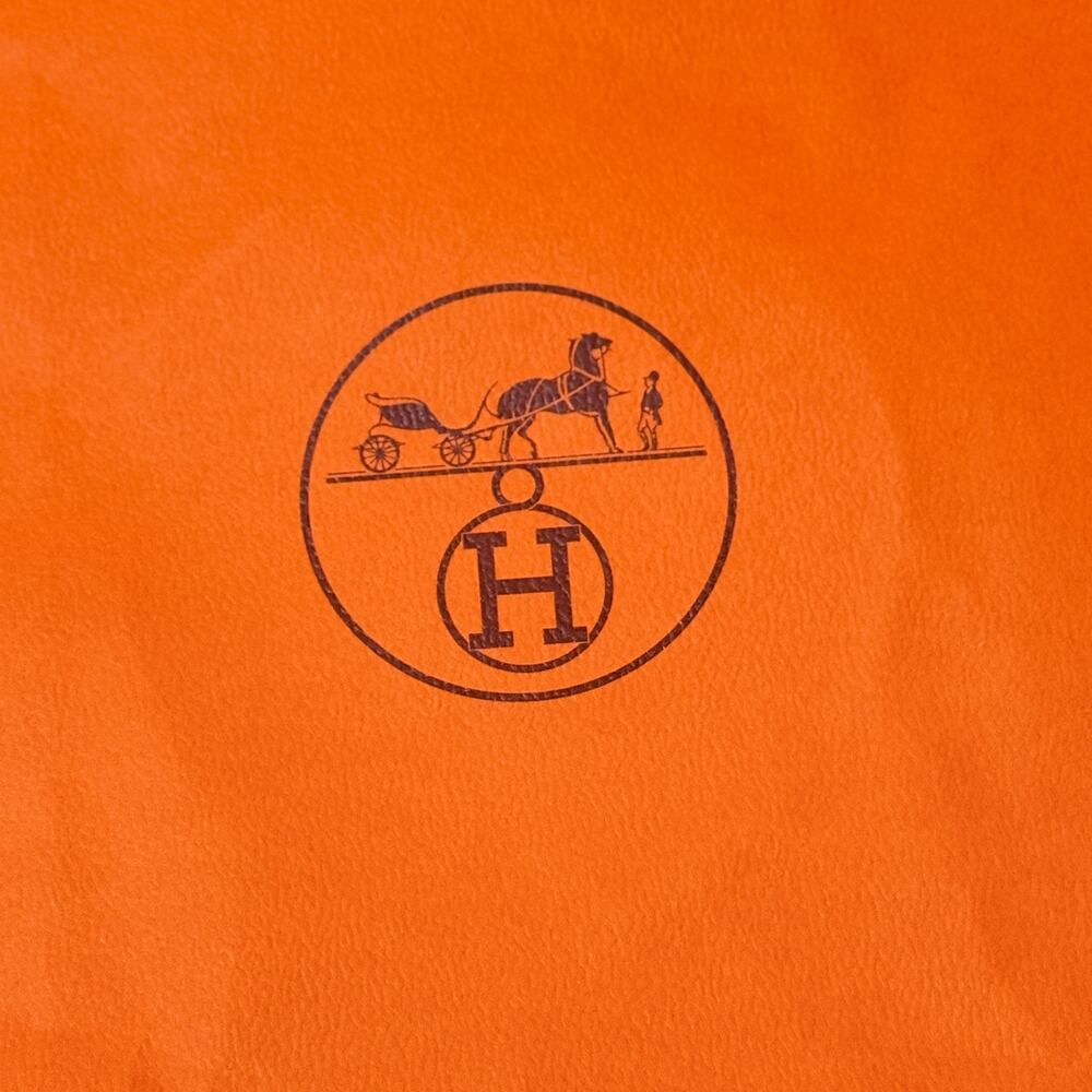 Hermès Orange Boutique Shopping Gift Bag Brown Rope Handles 11" x 8" x 3" - Picture 3 of 8